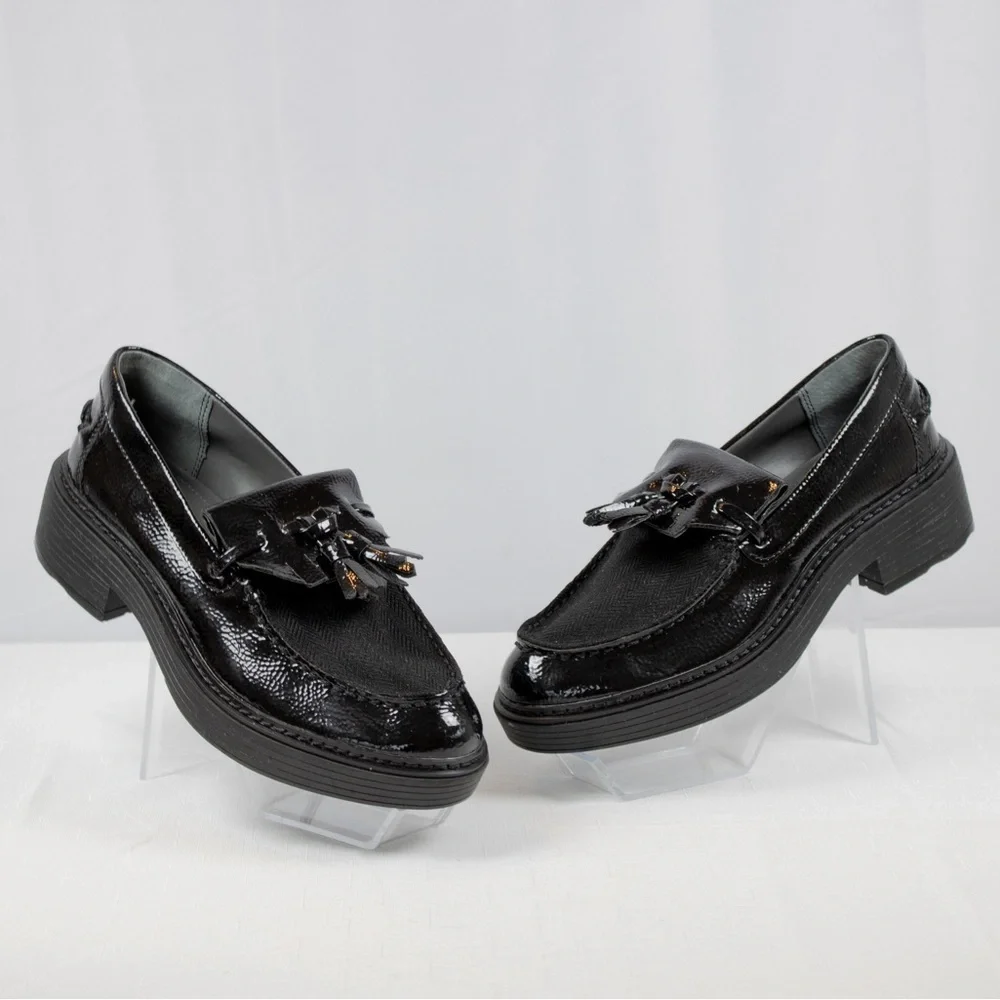 Franco Sarto Patent Platform Tassel Kili Loafer Women's Slip-On Shoes Sz 6.5 - Picture 5 of 9